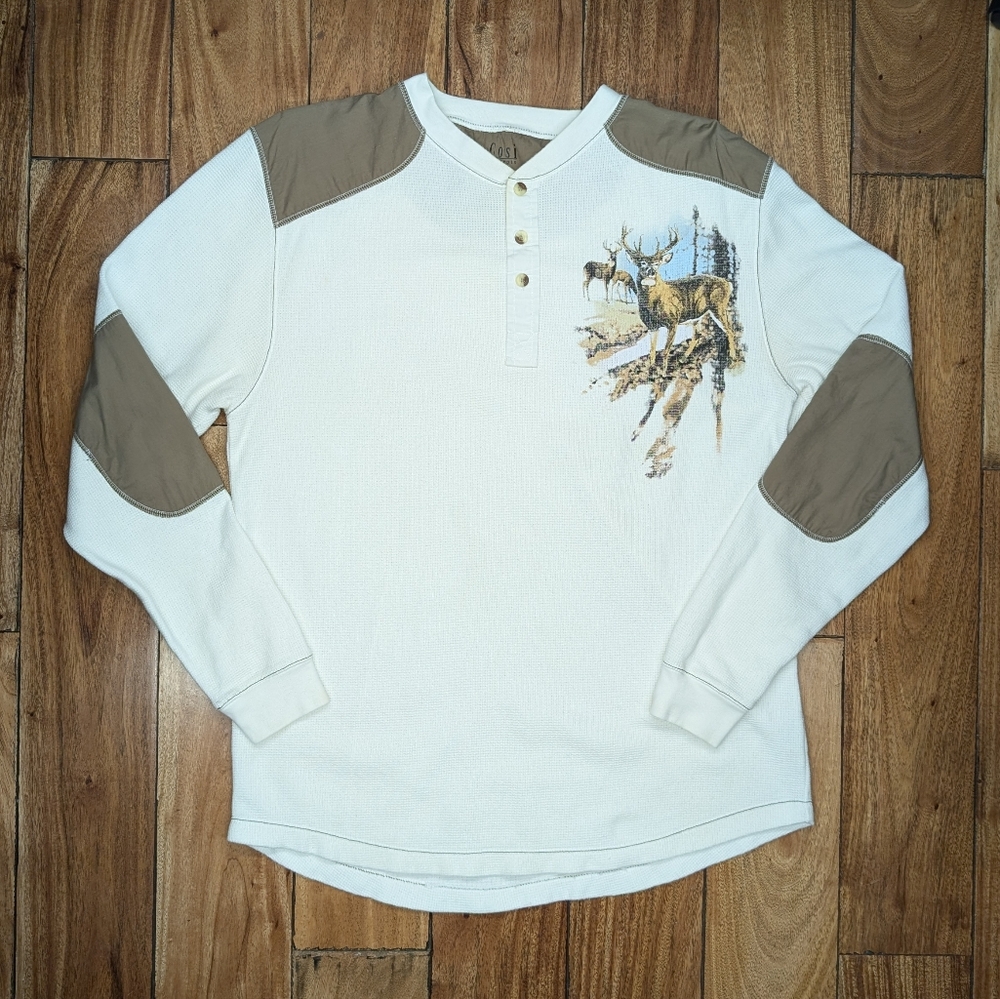 Cosi Vintage Deer Henley (L)